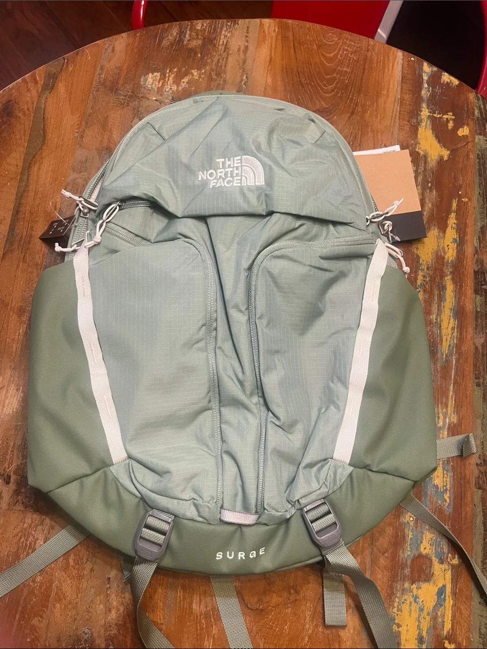 NWT North Face Surge Backpack  Slate Moss/Bark Mist